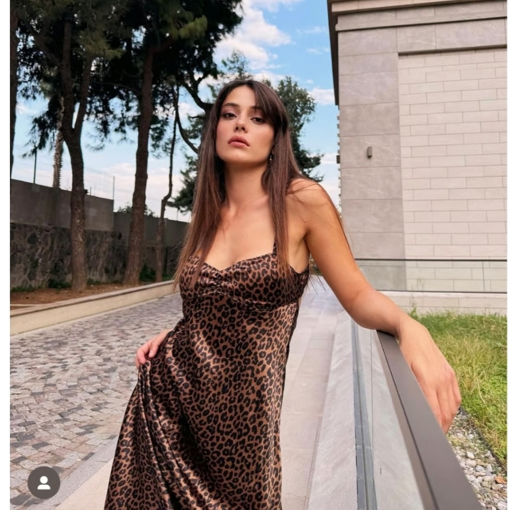 NWT Zara Satin Leopard Animal Print Midi Slip Dress Size S - Picture 9 of 16
